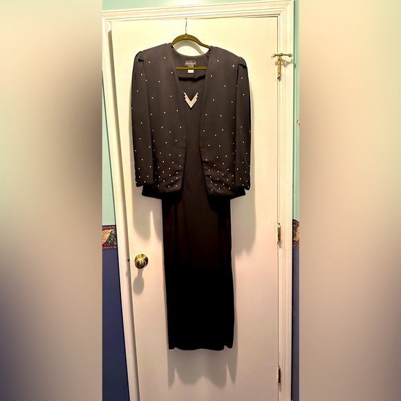 Vintage 1992 2-pc evening gown & jacket set by Karen Lawrence by Matthew. Sz 12 - Picture 2 of 15